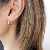 Bar Huggie Hoops Earrings Silver BlackSugar-Korean Fashion Jewelry. Find Your Favorite Jewelry that Kpop Stars Wear